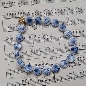 Floral Blue and White Bracelet